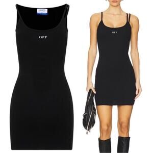 NWT NEW Off White Women Off White Stamp Rib Basic Tank Dress